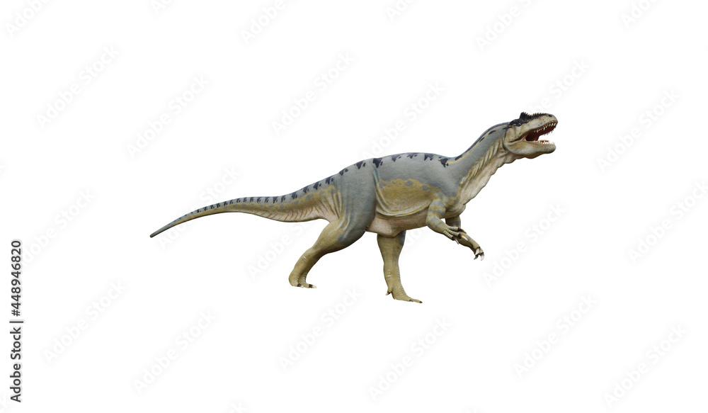 Naklejka premium The dinosaur alone is isolated on a white background 3D rendering