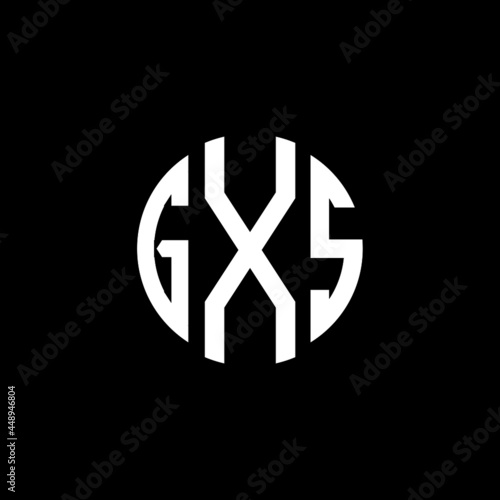 GXS letter logo design. GXS letter in circle shape. GXS Creative three letter logo. Logo with three letters. GXS circle logo. GXS letter vector design logo  photo