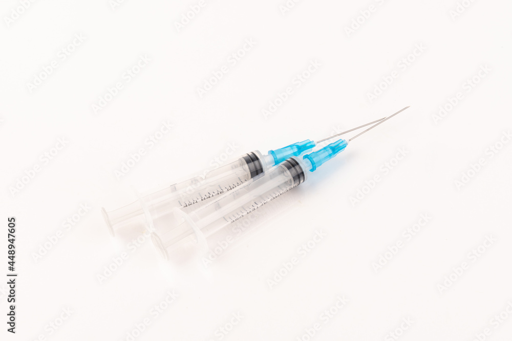 Medical plastic disposable syringe with needle. Applicable for vaccination. Medical plastic disposable syringe with needle. Applicable for vaccination.