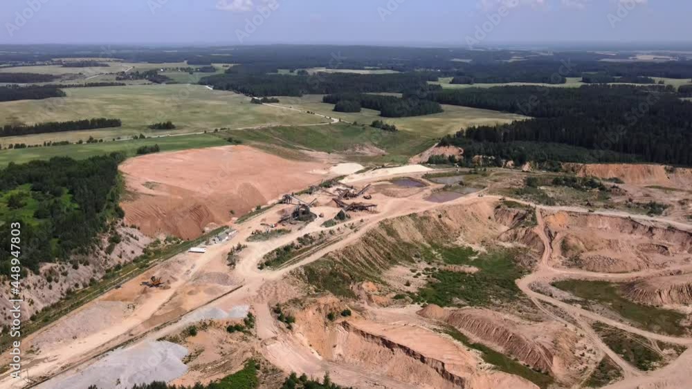 Bird's-eye view over a sand quarry Bird's-eye view over a sand quarry
