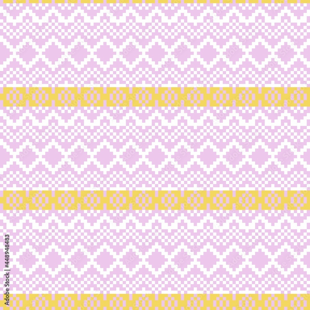 Pastel Christmas Fair Isle Seamless Pattern Background