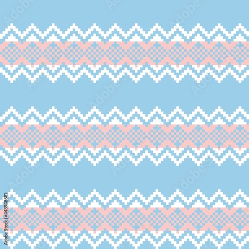 Pastel Christmas Fair Isle Seamless Pattern Background