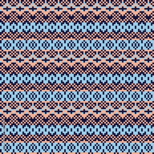 Pastel Christmas Fair Isle Seamless Pattern Background