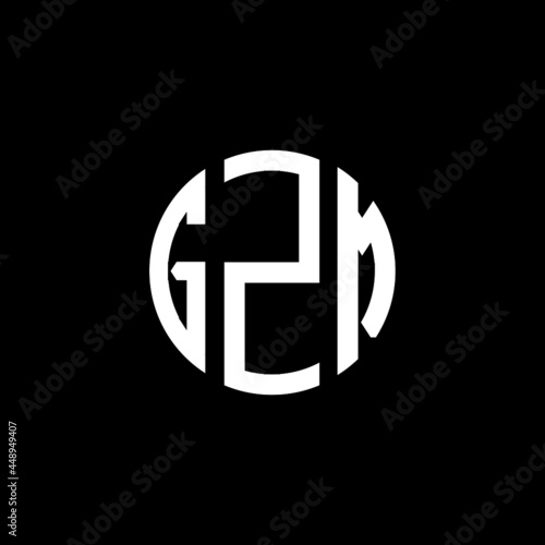 GZM letter logo design. GZM letter in circle shape. GZM Creative three letter logo. Logo with three letters. GZM circle logo. GZM letter vector design logo  photo