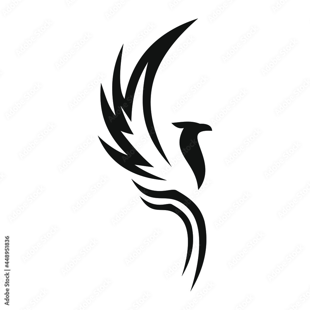 Obraz premium phoenix bird black logo 