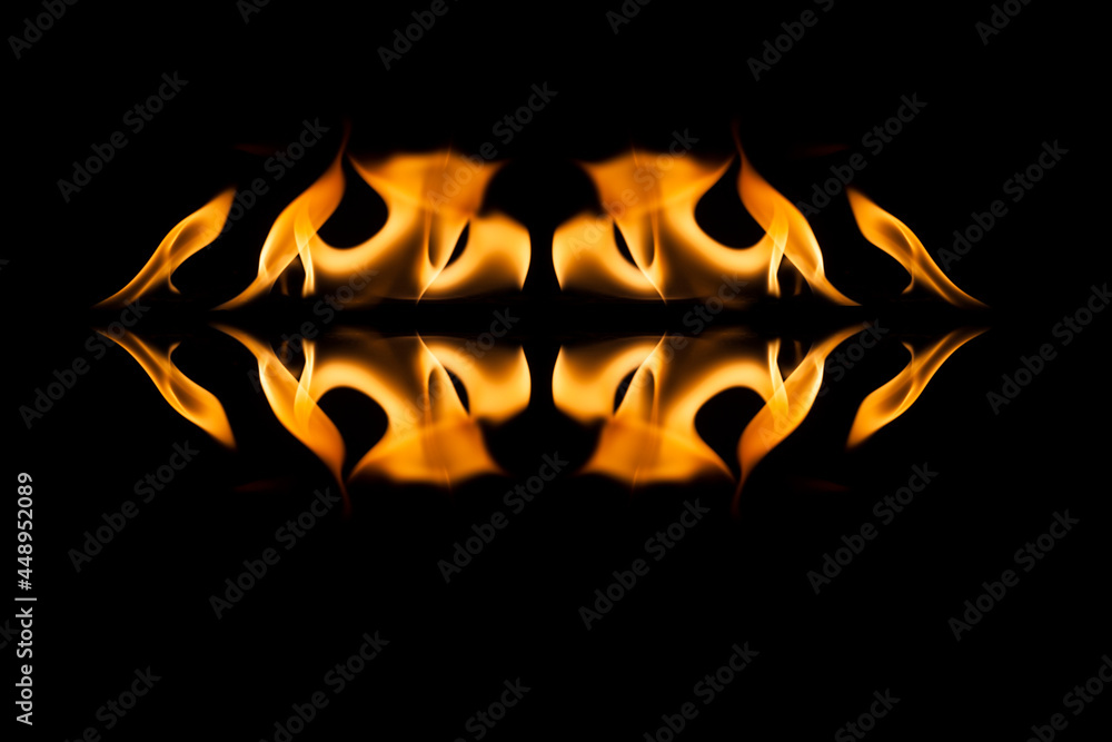 Fire flames on black background. Fire flames on black background.