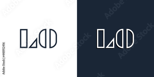 Abstract line art initial letters LO logo.