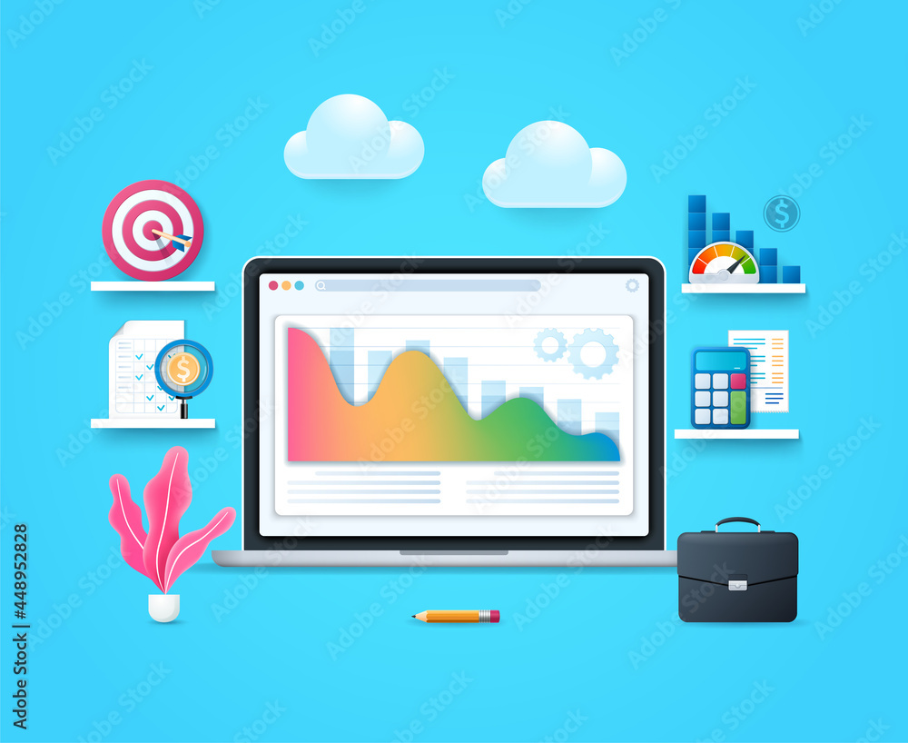 Cost optimization illustration in 3D style Cost optimization illustration in 3D style