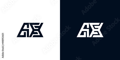 Minimal creative initial letters AX logo.