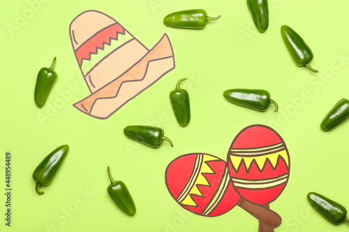 Green jalapeno peppers and ...