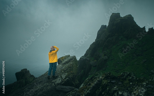 person on the top of mountain
