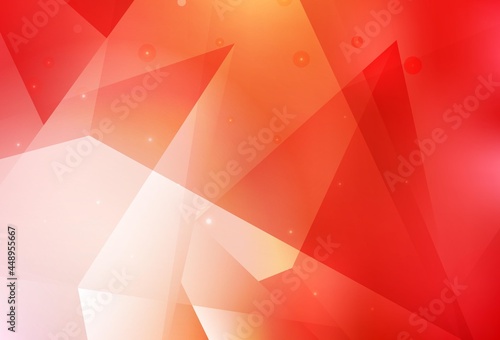 Light Red  Yellow vector backdrop with lines  triangles.