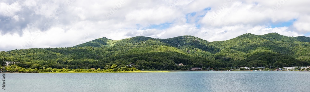 (山梨県ｰ風景パノラマ)夏の山中湖畔の風景５