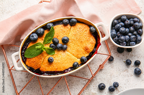 Baking dish with blueberry ...