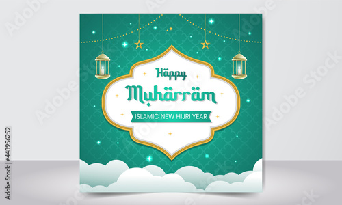 Islmaic new hijri year muharram 01 vector illustration background design