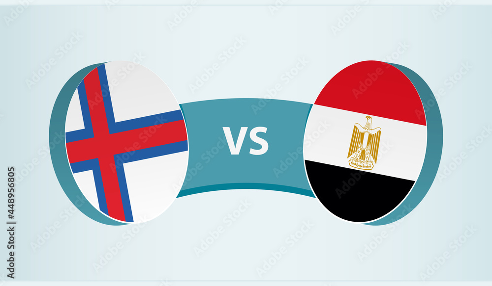 Faroe Islands versus Egypt, team sports competition concept.