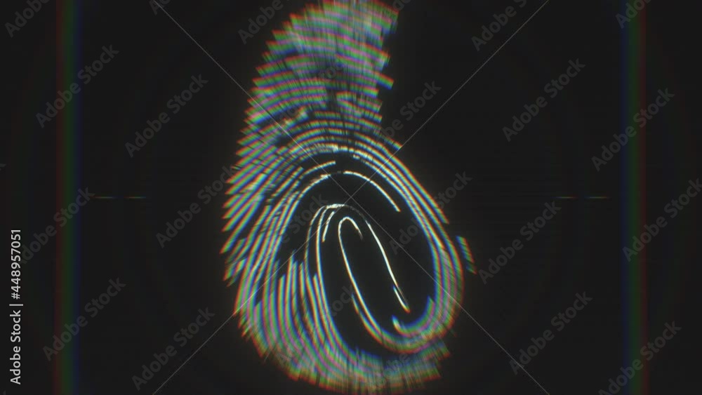 Biometrical fingerprint scanning concept animation. Security guard control. Touch ID validation. Digital human identification. Bio metric scanner. Futuristic HUD. Future technologies. 4K hi-tech clip