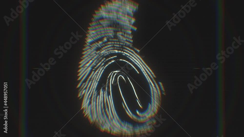 Biometrical fingerprint scanning concept animation. Security guard control. Touch ID validation. Digital human identification. Bio metric scanner. Futuristic HUD. Future technologies. 4K hi-tech clip