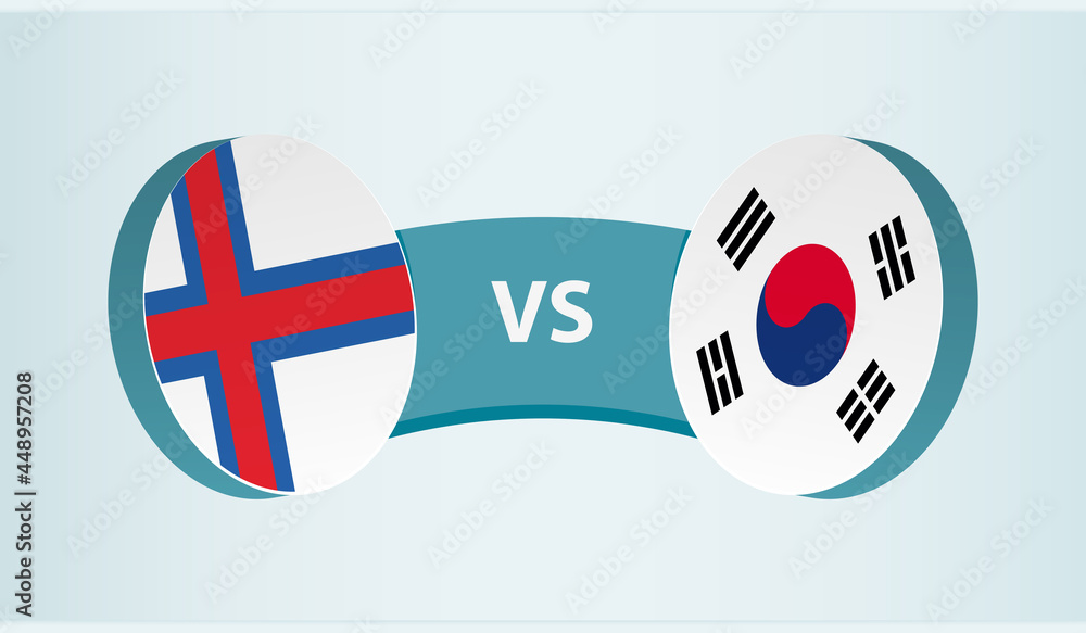 Faroe Islands versus South Korea, team sports competition concept. Faroe Islands versus South Korea, team sports competition concept.