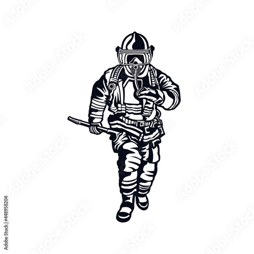 firefighter design vector isolated on white background.