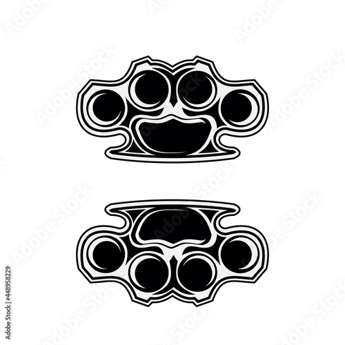 Vintage gangster knuckles design vector isolated on white background.