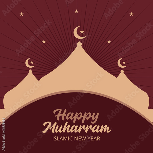 happy muharram islamic new year festival background