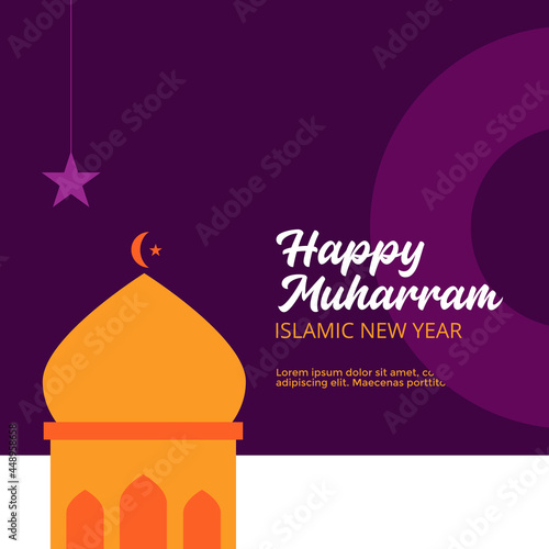 happy muharram islamic new year festival background