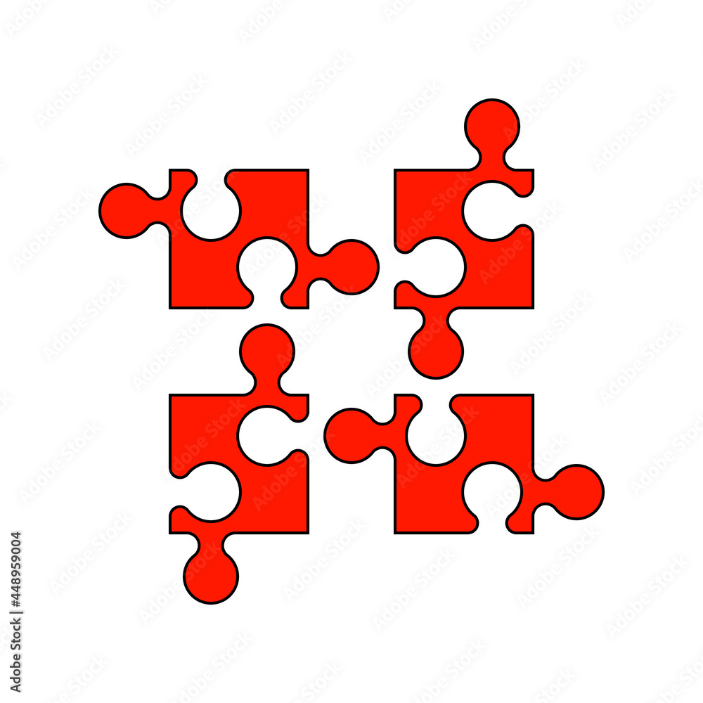 Simple Puzzle four piece business presentation. Circle outline puzzle infograph. 4 Step contour process diagram. Section line compare puzzle banner. Simple Puzzle four piece business presentation. Circle outline puzzle infograph. 4 Step contour process diagram. Section line compare puzzle banner.