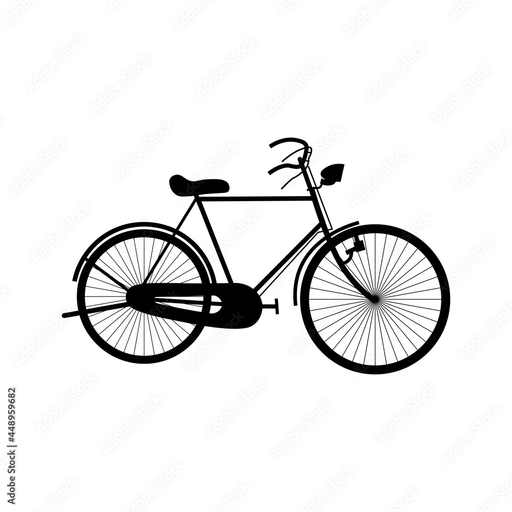 Art & Illustration silhouette of an antique transportation tool, an old bicycle. black and white Art & Illustration silhouette of an antique transportation tool, an old bicycle. black and white