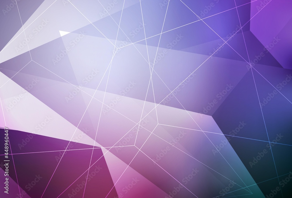 Obraz premium Light Purple, Pink vector backdrop with lines, triangles.