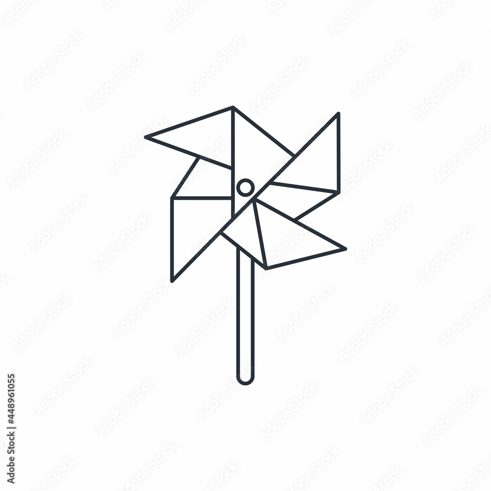 Paper turbine. Vector linear icon isolated on white background. Paper turbine. Vector linear icon isolated on white background.