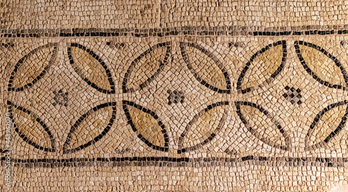 various geometric patterns made of mosaics. zeugma gaziantep province. photo