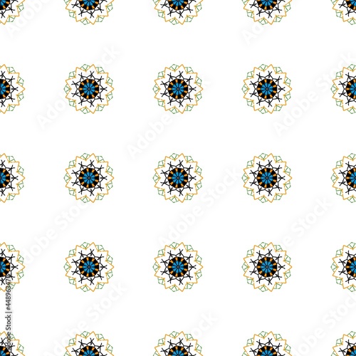 Seamless abstract geometrical pattern, colored digital illustration