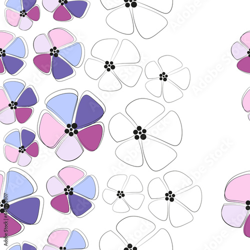 atp pattern with flowers on white background 
