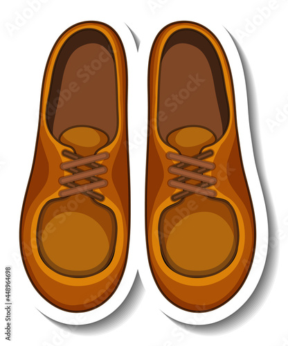 A sticker template with men's shoes isolated