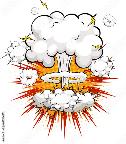 Blank boom comic speech bubble on white background