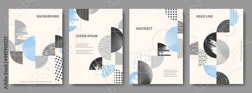 
Set of Geometric Backgrounds. Collage Style Cover Design Templates. Vector Illustration.
