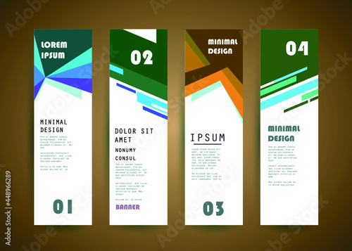 Wallpaper Mural Abstract geometric pattern background for brochure cover design. Blue, yellow, red, orange, pink and green vector banner template Torontodigital.ca