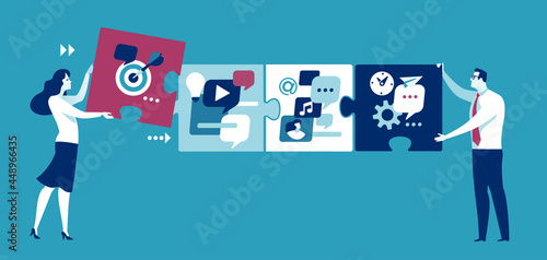 Social media management and interaction. Communication and social network concept. 