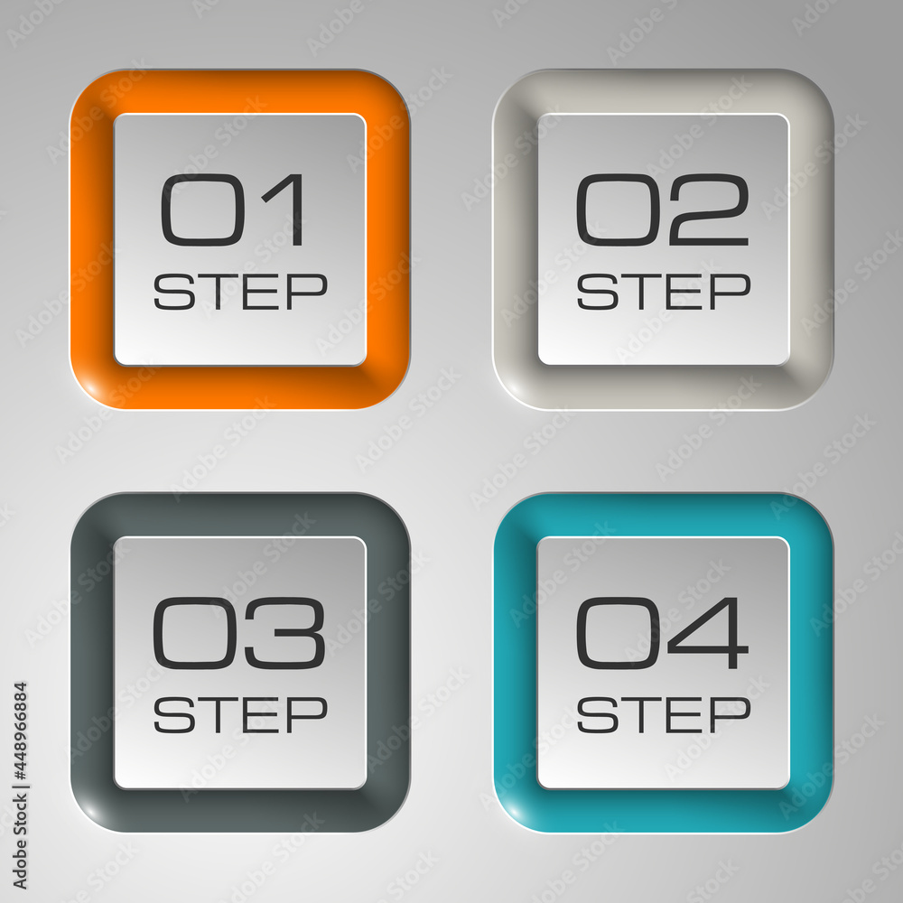 Design clean square buttons number banners template/graphic or website layout. Vector illustration. Design clean square buttons number banners template/graphic or website layout. Vector illustration.