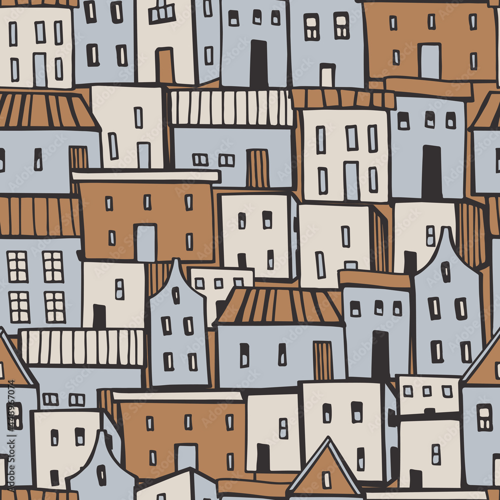 Vector pattern with  houses.