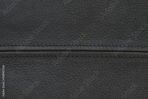 Black leather texture, part of the jacket. Leather jacket texture. 