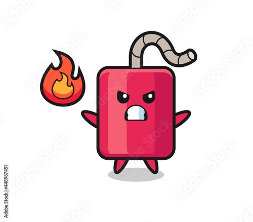 dynamite character cartoon with angry gesture