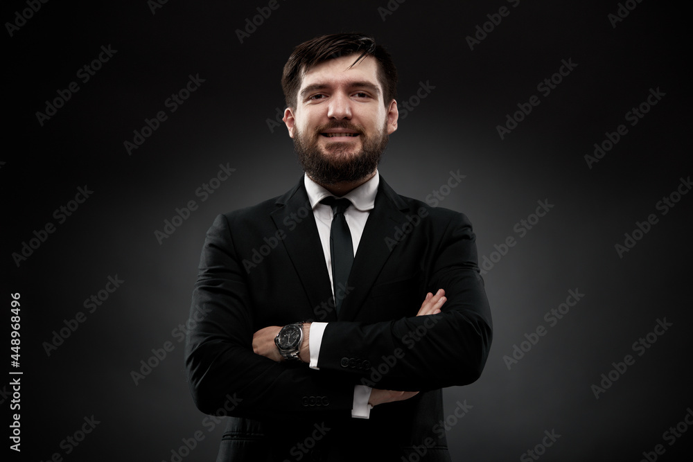 Happy smiling businessman, hands crossed on chest Happy smiling businessman, hands crossed on chest