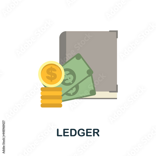 Ledger flat icon. Colored sign from cryptocurrency collection. Creative Ledger icon illustration for web design, infographics and more