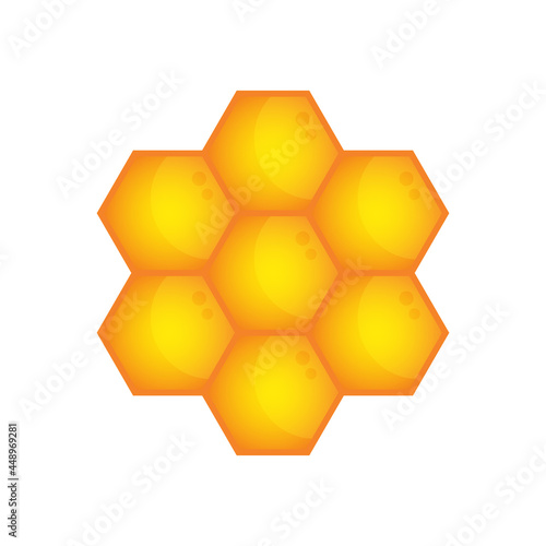 Illustration vector graphic of Honeycomb Icon beeswax gold hexagonal sign symbol on White background