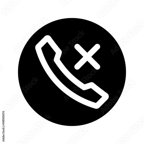 Forbidden telephone icon. Phone calls icon. No answer. Decline calling symbol. A glyph symbol in your web site design, logo, app, UI, webinar, video chat, ect