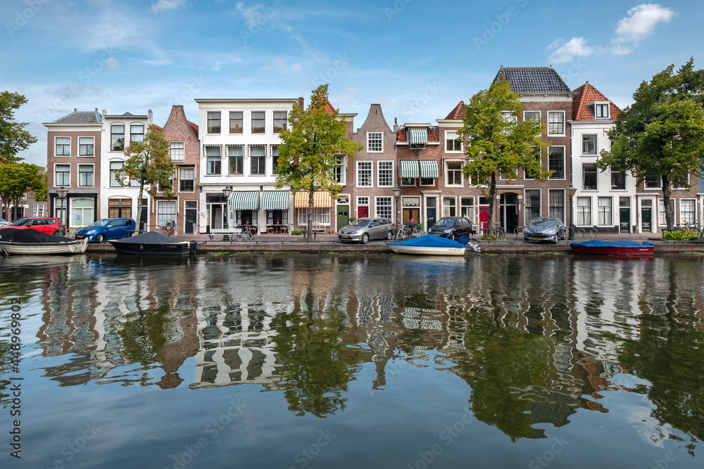 Oude Vest in Leiden, Zuid-Holland Province, The Netherlands