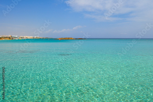 Sea shore. Island in the sea. Rest at the sea. Vacation. Beach. Cyprus
