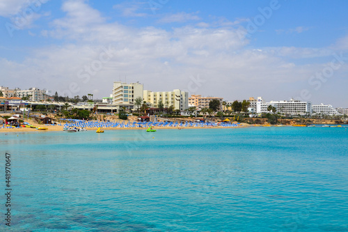 Sea shore. Rocky shore. Rest at the sea. Vacation. Beach. Cyprus. © 8fa67677